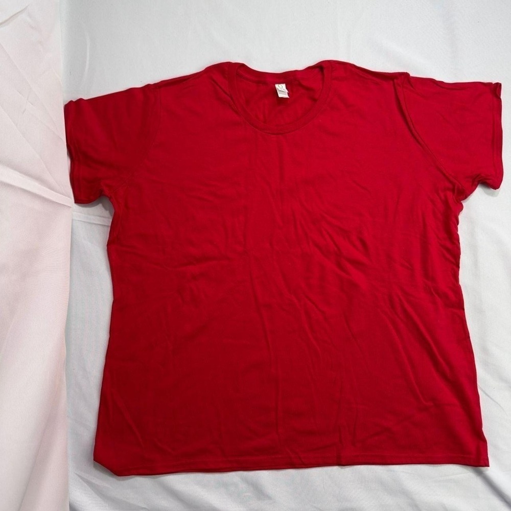 Port & Company Organic Cotton Red T-Shirt Women's 4XL Eco-Friendly Tee